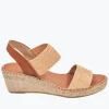André Assous Aviana Natural Stretch-Raffia Wedges