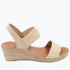 André Assous Aviana Natural Stretch-Raffia Wedges
