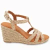 André Assous Madina Metallic Raffia Wedges