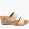 André Assous Nori Natural Stretch-Raffia Wedges