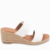 André Assous Nori White Stretch-Raffia Wedges