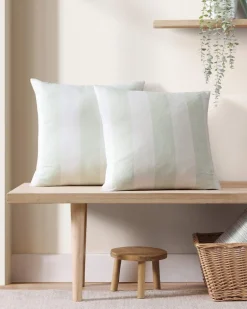 Awning Stripe Green Decorative Pillow