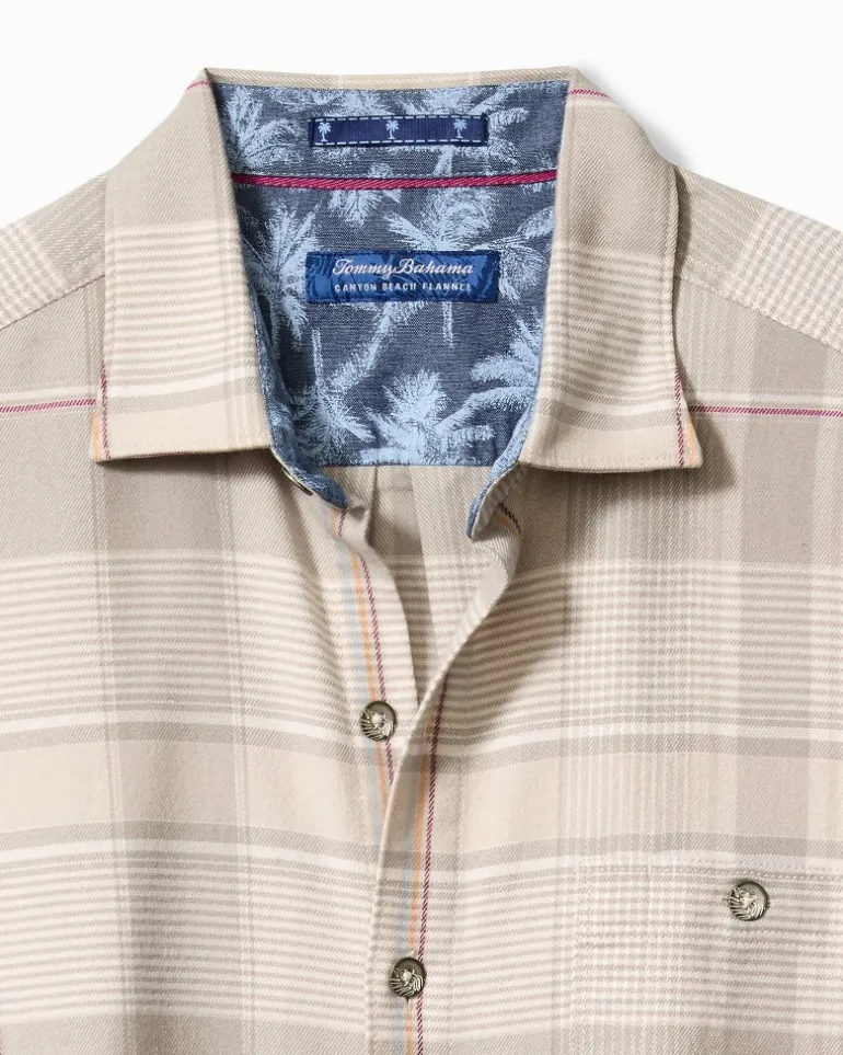 Canyon Beach Pebble Cay Plaid Stretch Flannel Shirt