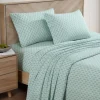 Coastal Batik Green 4-Piece Queen Sheet Set