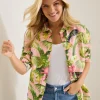 Coastalina Frond Royal Linen Shirt