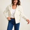 Cotton Twill Cropped Peacoat
