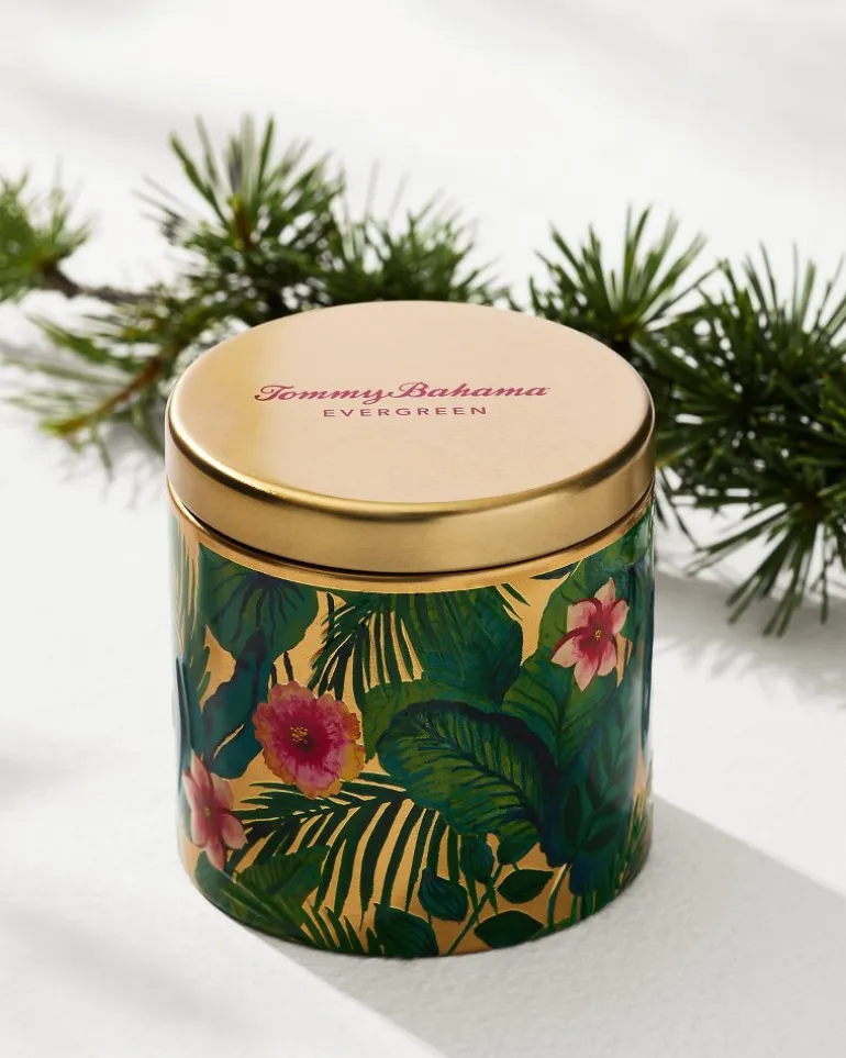 Evergreen 10.6-oz. Floral Embossed Candle Tin