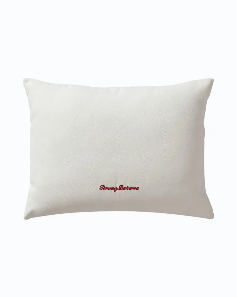 Festive Palms Velvet Embroidered Decorative Pillow