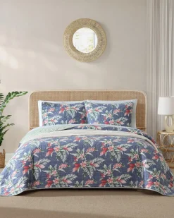 Floral Enchantment Reversible 3-Piece Full/Queen Quilt Set