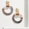 Indigo Shore Grey Shell Drop Hoop Earrings