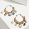 Indigo Shore Mixed Materials Charm Hoop Earrings
