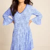 Jersey 3/4-Sleeve Short Sleep Dress