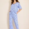 Jersey V-Neck Top & Pants Pajama Set