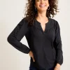 Kauai Long-Sleeve Smocked Top