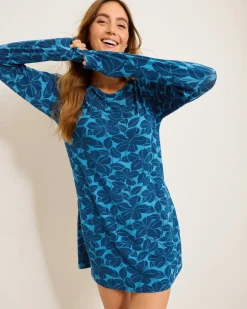 Knit Long-Sleeve Short Sleep Dress