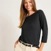 Kona Isles 3/4-Sleeve Boat-Neck Top