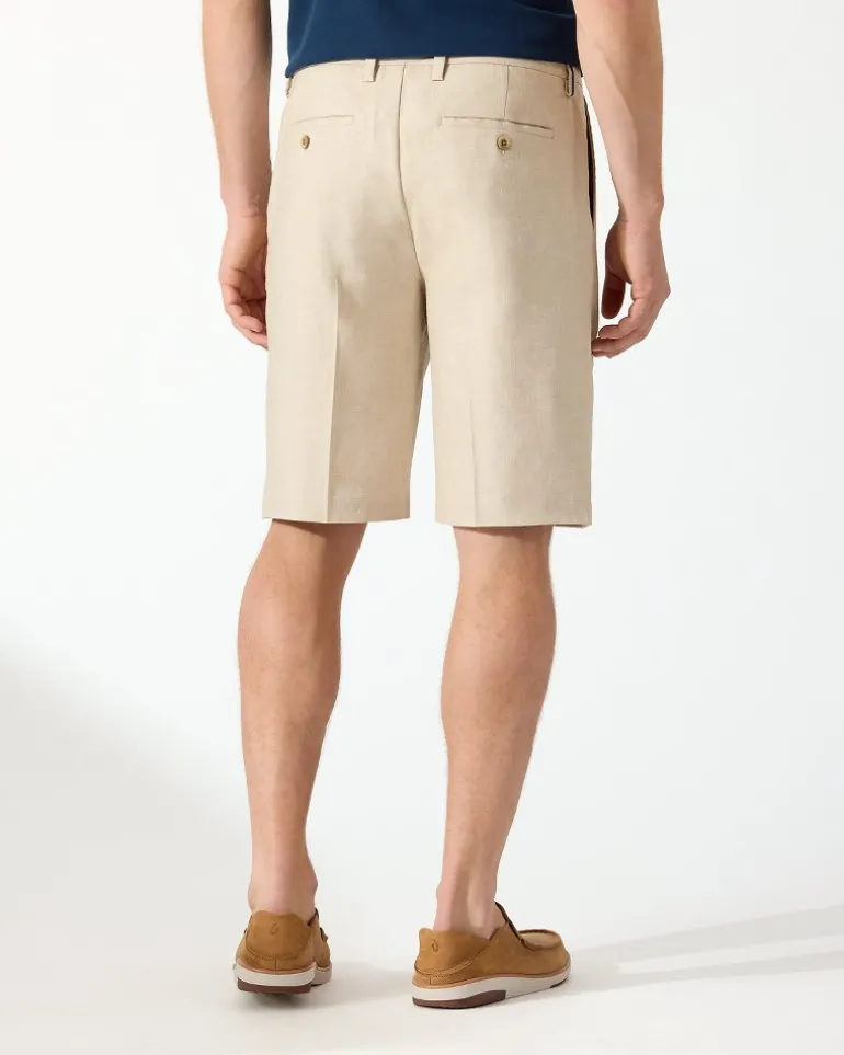 Latigo Beach Linen-Blend Pleated 10-Inch Shorts