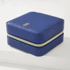 Leah Navy Travel Jewelry Case
