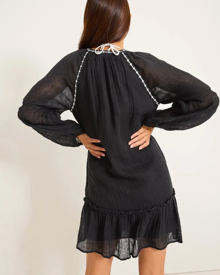 Linen Gauze Tunic Coverup Dress