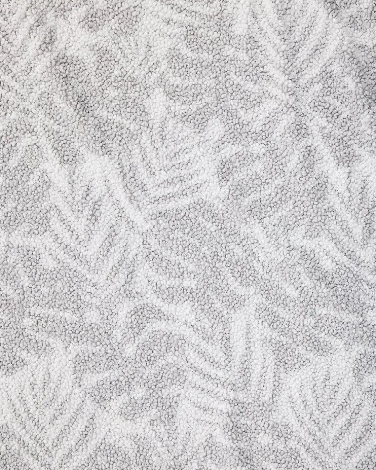 Palm Fronds Grey Faux Teddy Throw