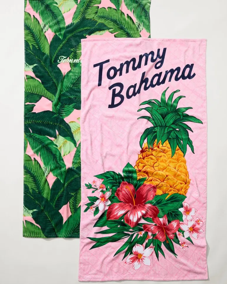 Pineapple Queen & Swaying Fronds Beach Towels — Set of 2