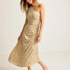 Playa Python Maxi One-Shoulder Dress