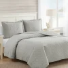 Raffia Solid 3-Piece Full/Queen Quilt Set