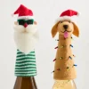 Santa & Retriever Bottle Topper Set