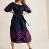 St. Lucia Embroidered Linen-Blend Coverup Dress