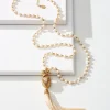 Tropical Blooms Pearl Tassel Necklace