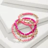 Tropical Blooms Pineapple Beaded Stretch Bracelet Set