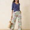 Two Palms Coastal Palms High-Rise Linen Easy Pants