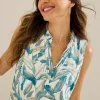 Two Palms Frond Valley Linen Shift Dress
