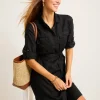 Two Palms Patch-Pocket Linen Dress