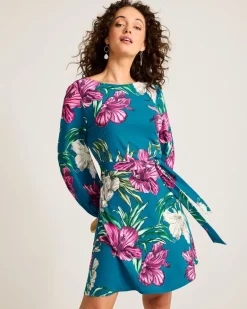 Villa Garden Long-Sleeve Short Dress