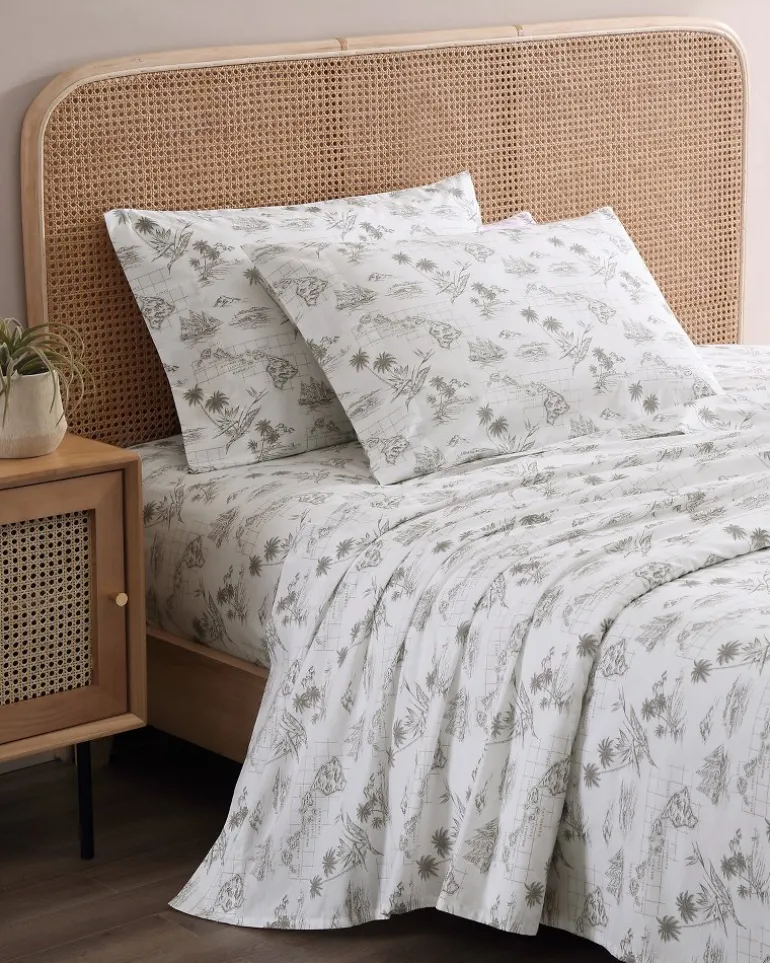 Vintage Map 4-Piece Queen Sheet Set