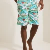 Woven Tropical Print Pajama Shorts